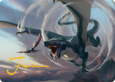 Whirlwing Stormbrood Art Card (27/54) (Gold-Stamped Signature) [Tarkir: Dragonstorm Art Series]