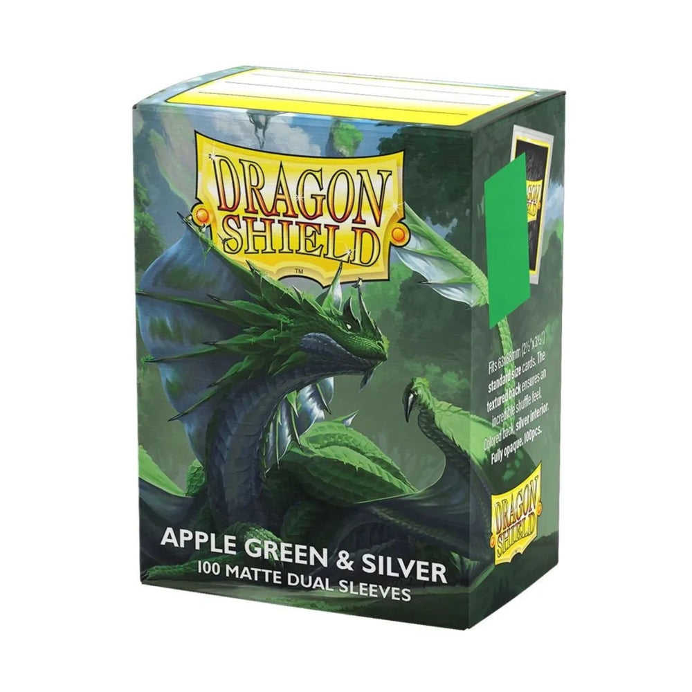 Dragon Shield - Apple Green & Silver - 100 Matte Dual Sleeves