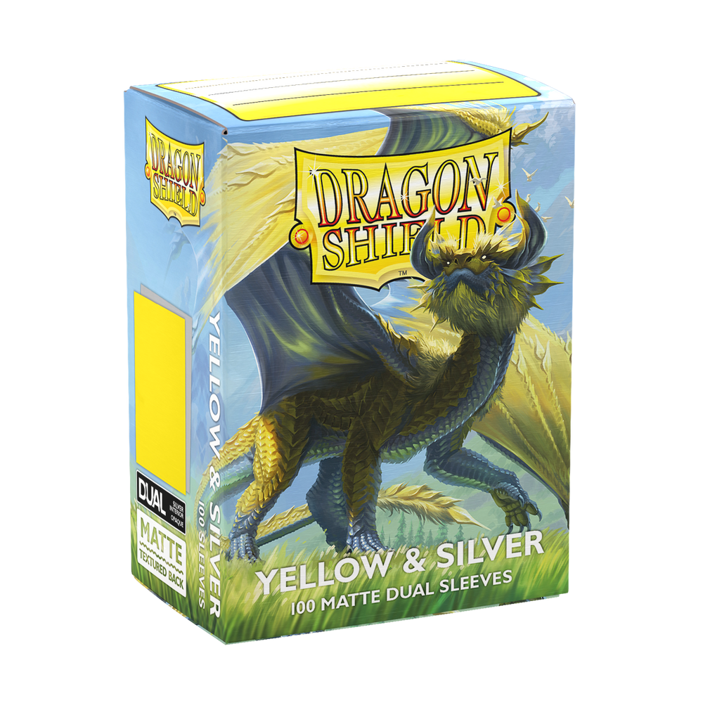 Dragon Shield - Yellow & Silver - 100 Matte Dual Sleeves