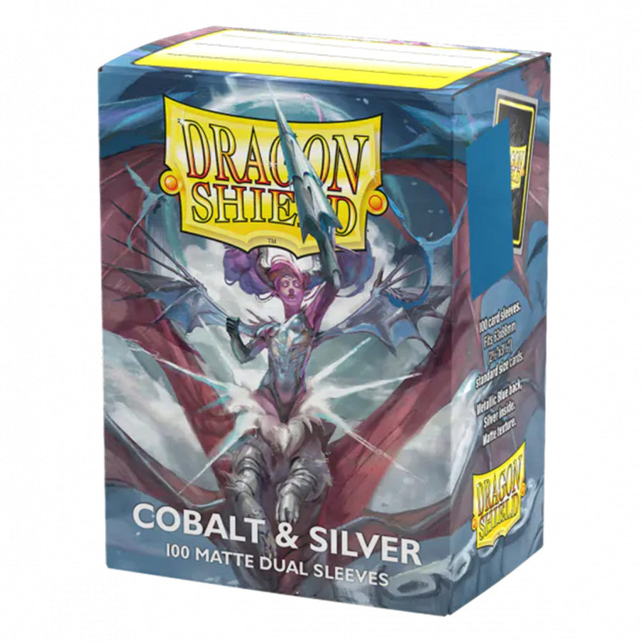 Dragon Shield - Cobalt & Silver - 100 Matte Dual Sleeves