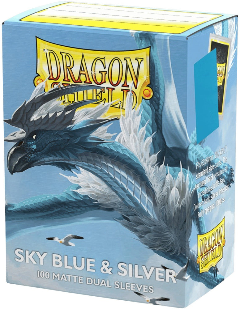 Dragon Shield - Sky Blue & Silver - 100 Matte Dual Sleeves